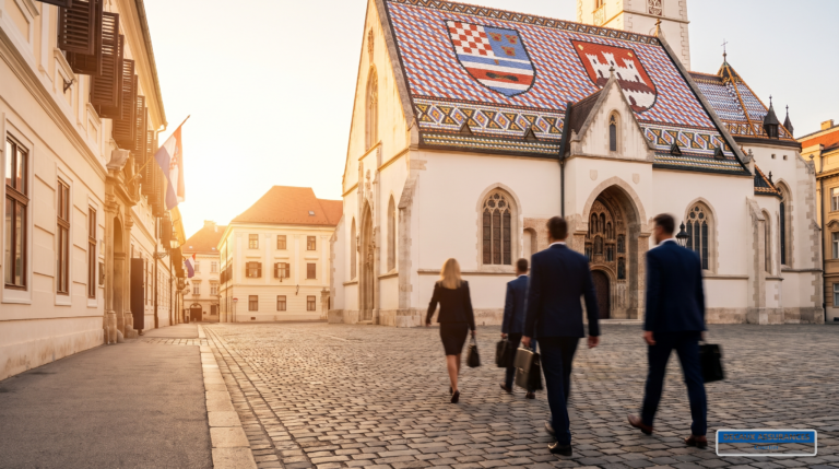 Ville haute de Zagreb, Croatie — église Saint-Marc et ruelles historiques, cœur de la communauté française
