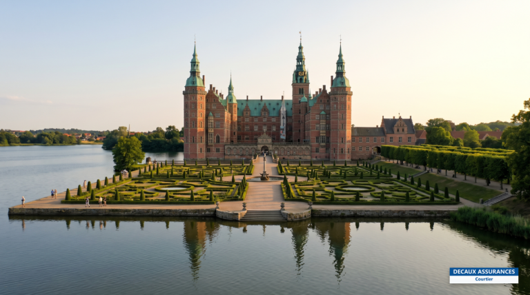 Château de Frederiksborg et ses douves à Hillerød, Danemark