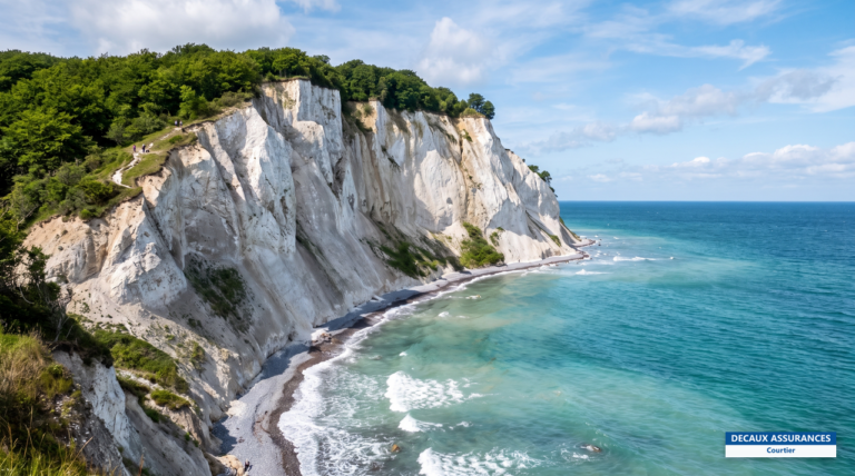 Falaises de craie blanche de Møns Klint surplombant la Baltique, Danemark