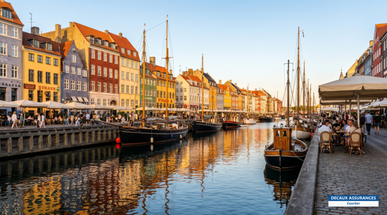 Quais colorés et bateaux de Nyhavn à Copenhague, Danemark