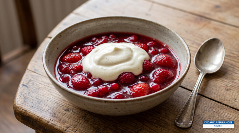 Rødgrød med fløde, dessert danois aux fruits rouges et crème