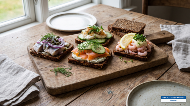 Smørrebrød, tartines danoises garnies, spécialité du Danemark