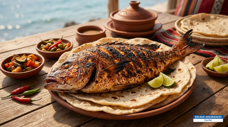 Poisson grillé à la yéménite servi dans un four tandoor, Djibouti