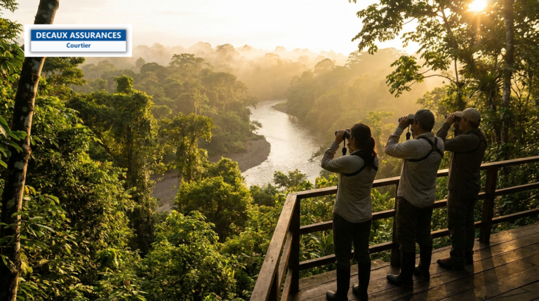 Forêt amazonienne équatorienne près de Tena et Baños — rivière de jungle sinueuse et canopée dense