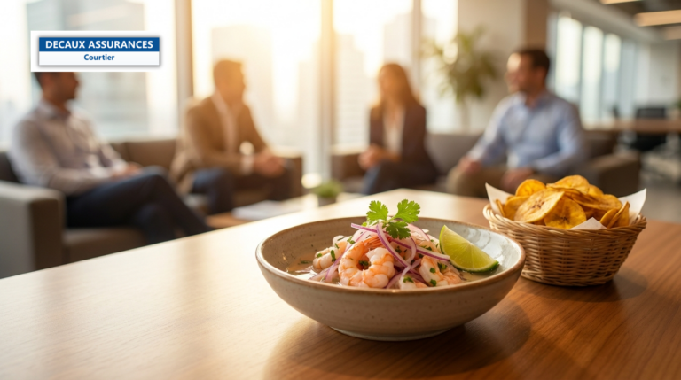Ceviche équatorien — crevettes marinées au citron vert avec oignon rouge et coriandre, chips de plantain