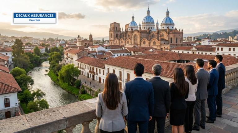 Vieille ville coloniale de Cuenca, Équateur — cathédrale aux dômes bleus et toits de tuiles