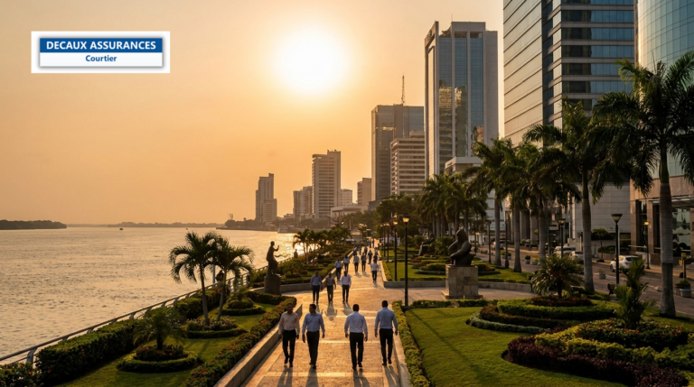 Promenade du Malecón 2000 le long du fleuve Guayas à Guayaquil, Équateur
