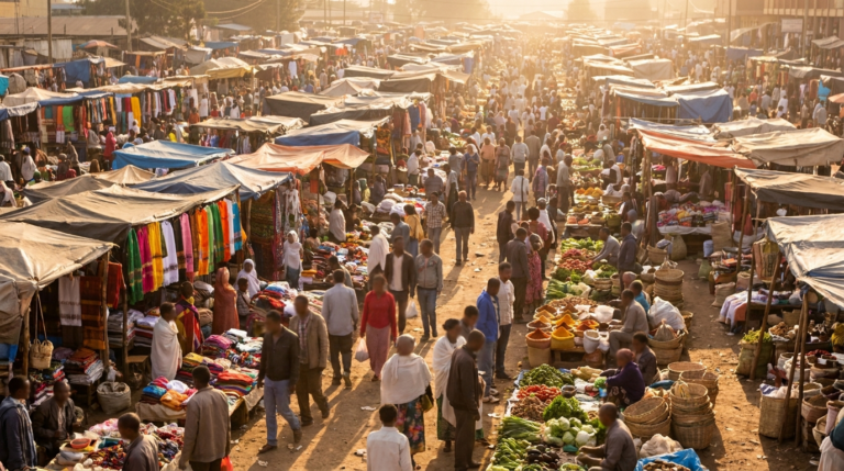 Marché du Merkato à Addis-Abeba — vie quotidienne des expatriés français en Éthiopie