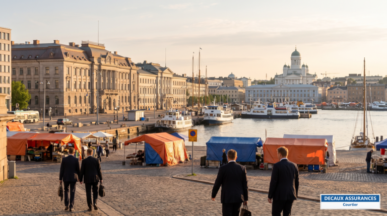 Helsinki, Finlande — port et centre-ville, cœur de la communauté française