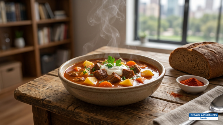 Goulash hongrois (gulyás), soupe de bœuf au paprika