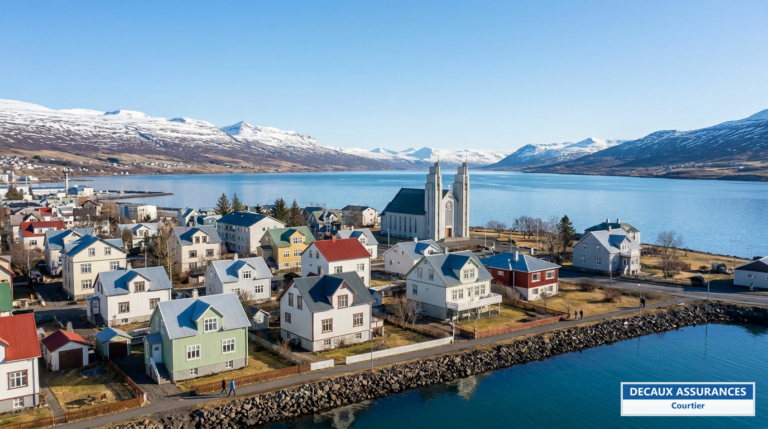 Akureyri, Islande — principale ville du nord au fond d'un fjord