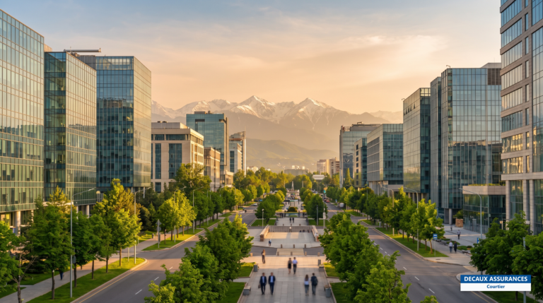 Centre d'affaires d'Almaty, Kazakhstan — boulevards et bâtiments contemporains