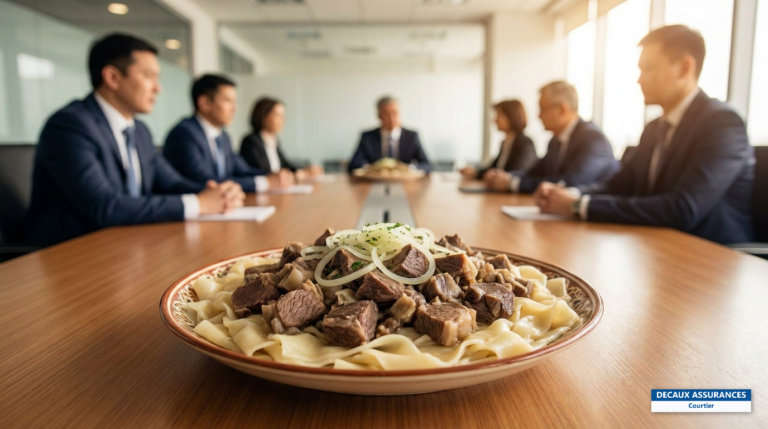 Beshbarmak kazakh — viande et pâtes larges, plat national
