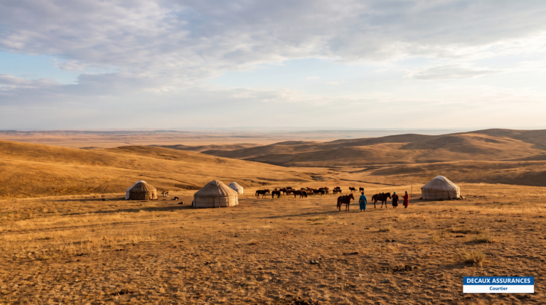 Steppe kazakhe à perte de vue, Kazakhstan — héritage nomade et grands espaces