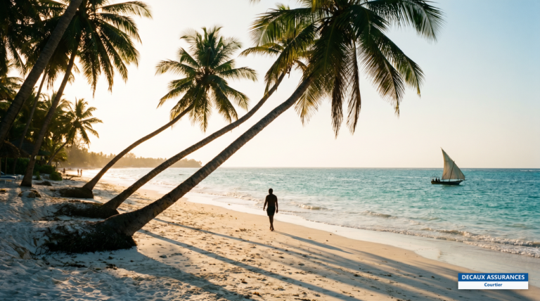 Plage de Diani sur la côte sud du Kenya, océan Indien