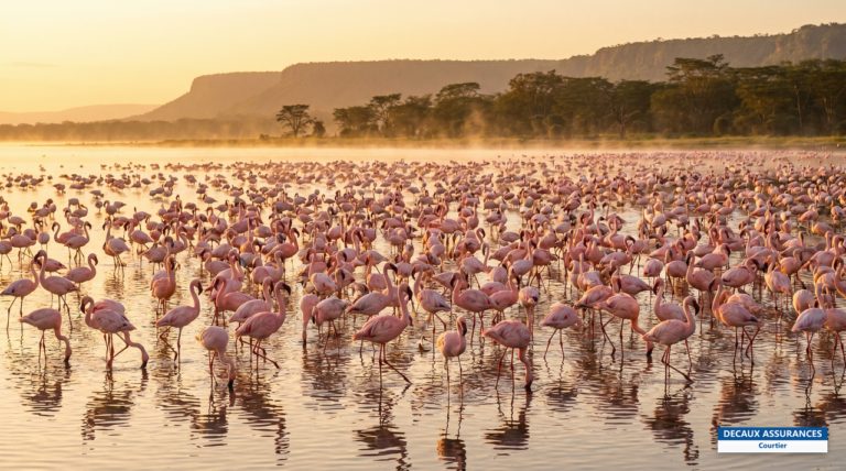Lac Nakuru et ses flamants roses, vallée du Rift, Kenya