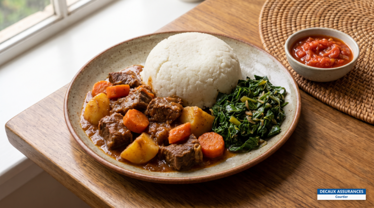 Ugali, pâte de maïs traditionnelle servie au Kenya