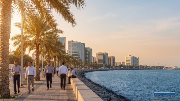 La Corniche du golfe Persique à Koweït-City — promenade en bord de mer