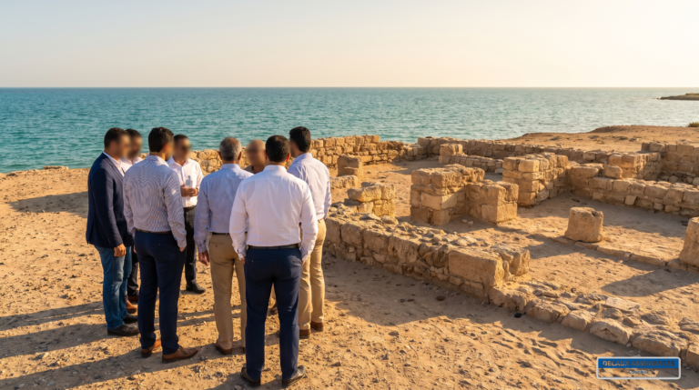 L'île de Failaka au Koweït — vestiges archéologiques et rivage du golfe