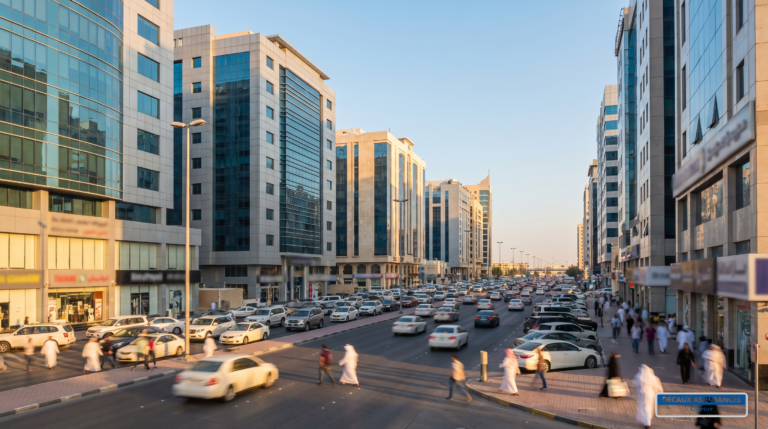 Le district commerçant d'Al-Farwaniyah au Koweït — rues animées