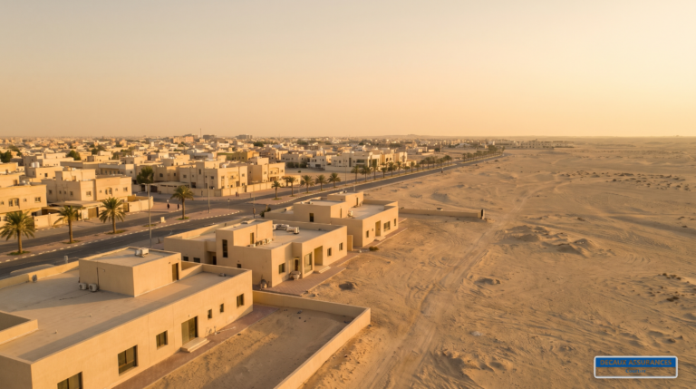 La ville d'Al-Jahra à l'ouest du Koweït — lisière du désert