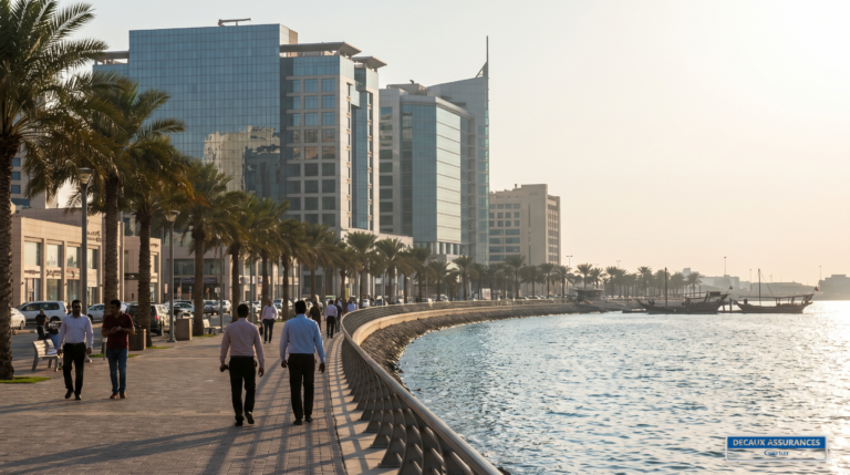 Le quartier balnéaire de Salmiya au Koweït — front de mer et avenues commerçantes