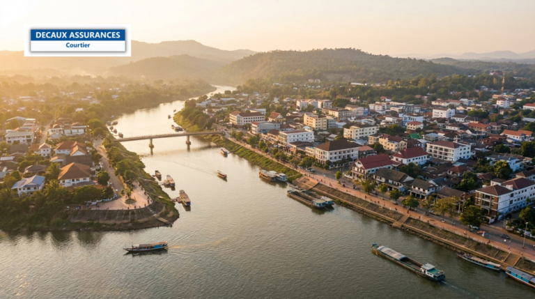 Ville de Paksé dans le sud du Laos, à la confluence du Mékong et de la Sedone — porte du plateau des Bolovens