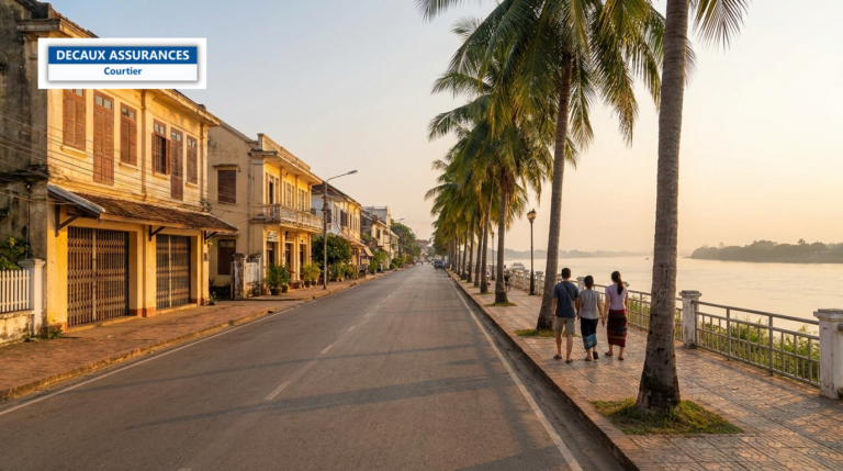 Vieille ville coloniale de Savannakhet sur le Mékong face à la Thaïlande, Laos