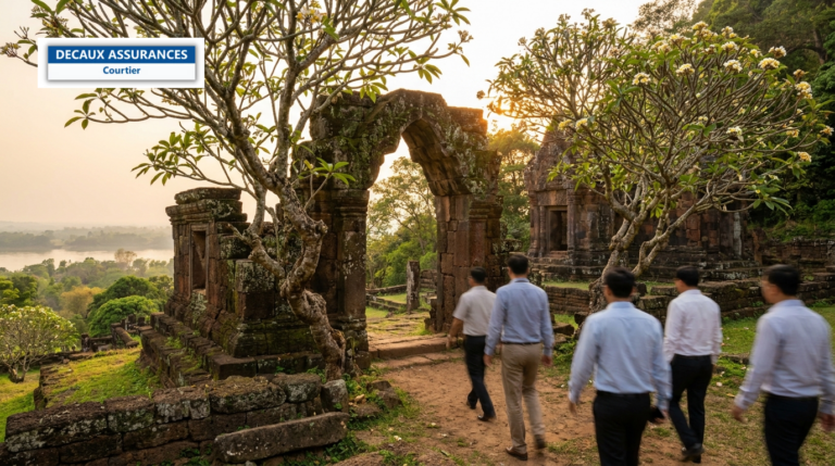 Temple khmer de Vat Phou à Champassak, sud du Laos — ruines de pierre à flanc de colline (UNESCO)