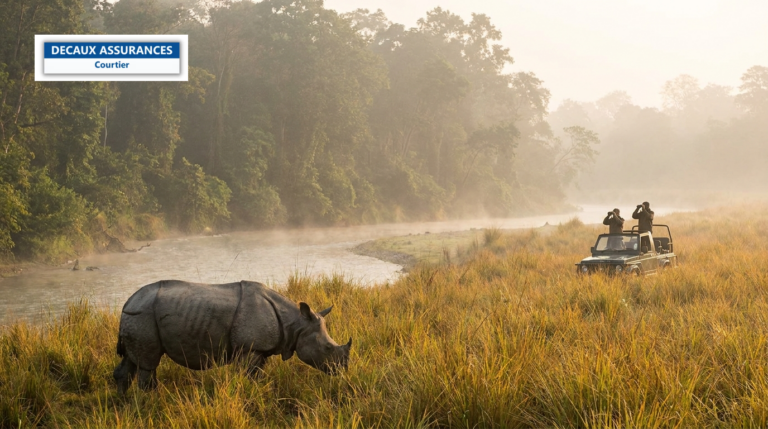 Rhinocéros unicorne dans le parc national de Chitwan, Népal — plaine du Téraï