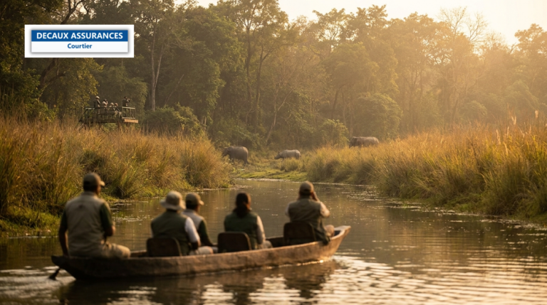 Parc national de Chitwan dans le Téraï, Népal — plaine, forêt et rivière