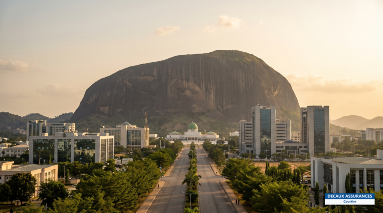 Aso Rock surplombant Abuja, capitale fédérale du Nigeria — siège de l'ambassade de France