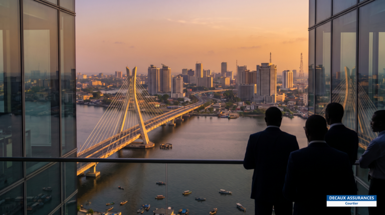 Skyline de Lagos et lagune, première métropole d'Afrique, Nigeria