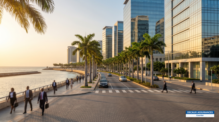 Victoria Island et la skyline de Lagos, première métropole d'Afrique, Nigeria