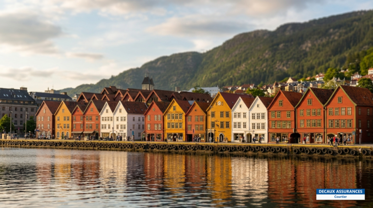 Quai hanséatique de Bryggen à Bergen, côte ouest de la Norvège