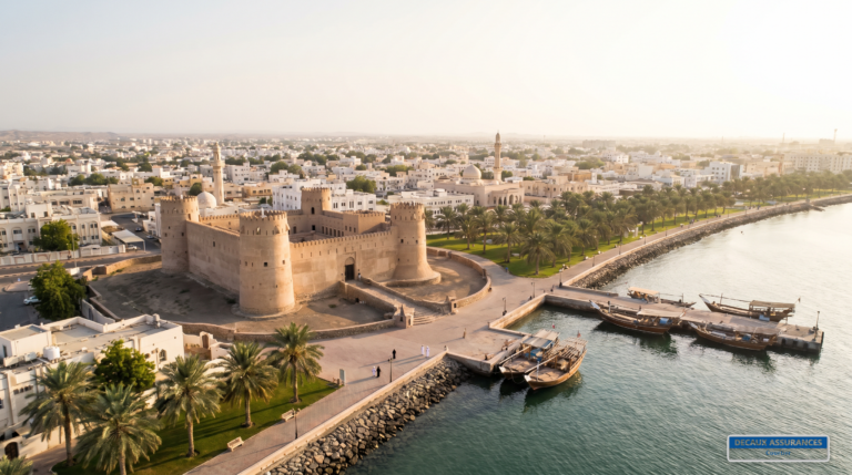 Ville de Sohar sur la côte d'Al-Batinah, Oman — fort et front de mer