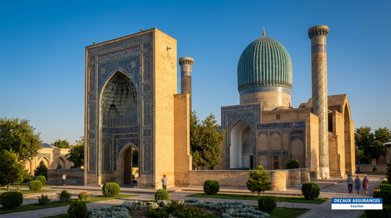 Mausolée Gour Emir à Samarcande, Ouzbékistan — dôme turquoise cannelé