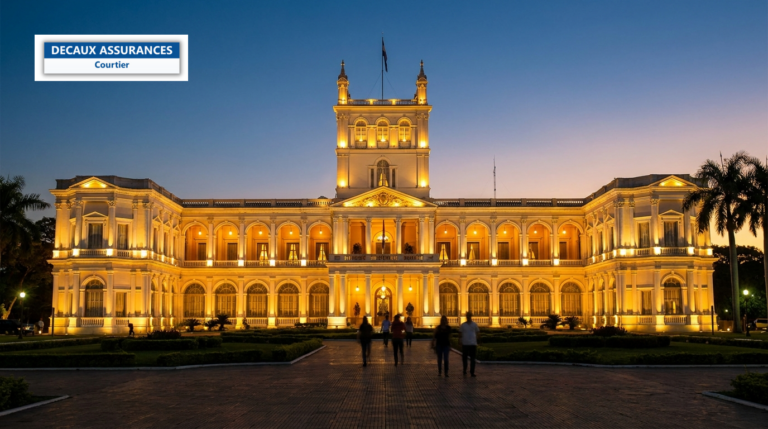 Palacio de los López à Asuncion, Paraguay — palais gouvernemental néoclassique illuminé