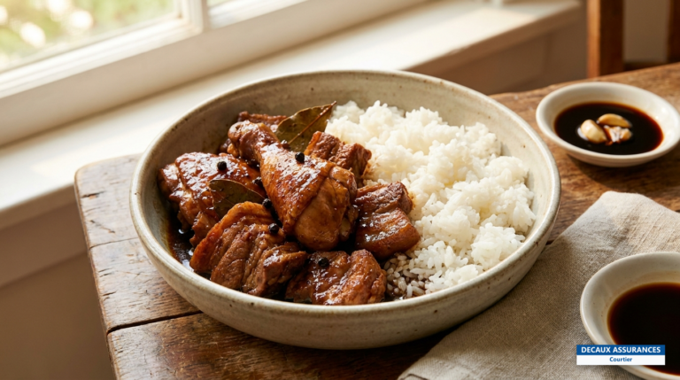 Adobo philippin, porc mijoté à la sauce soja et au vinaigre