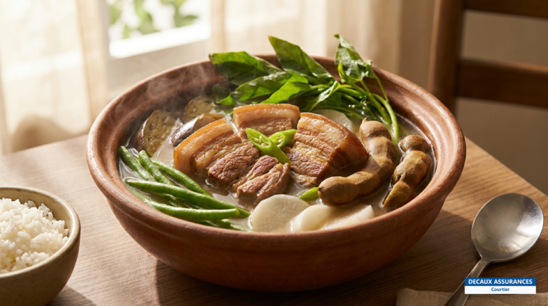 Sinigang, soupe aigre au tamarin, plat philippin