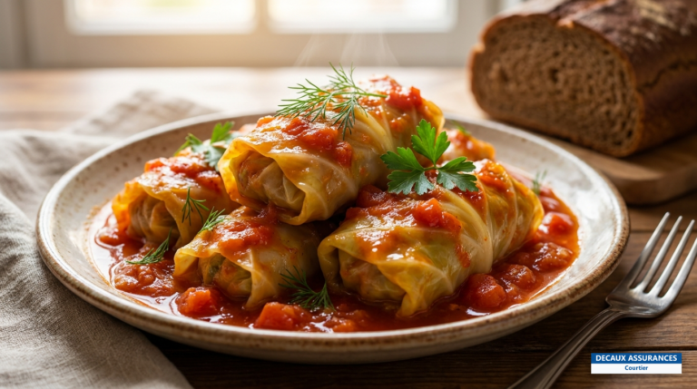 Gołąbki, feuilles de chou farcies à la sauce tomate, Pologne