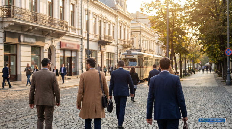 Bucarest, Roumanie — vieux centre et avenues, cœur de la communauté française