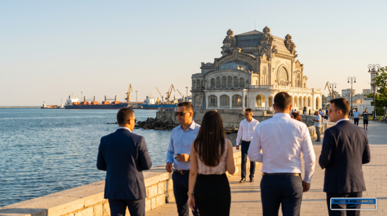 Constanța, Roumanie — port et littoral de la mer Noire