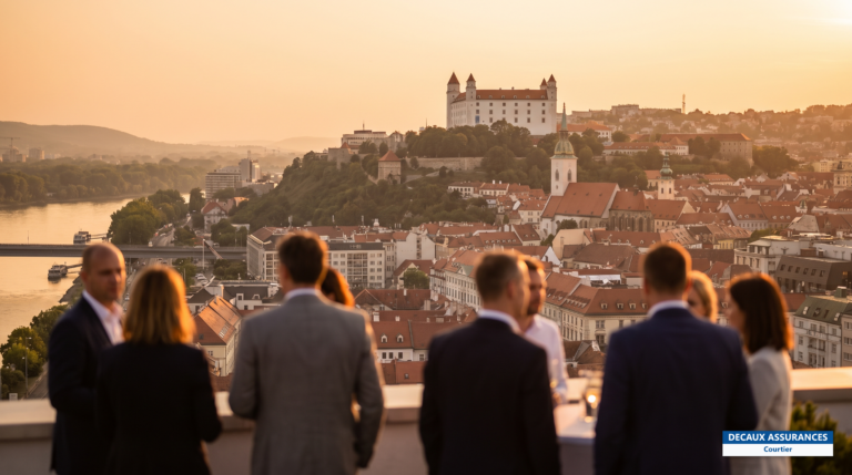 Bratislava, Slovaquie — château et vieille ville au-dessus du Danube, vivre dans la capitale