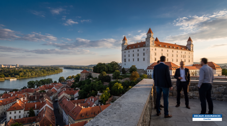 Château de Bratislava dominant le Danube, Slovaquie — capitale frontalière de Vienne