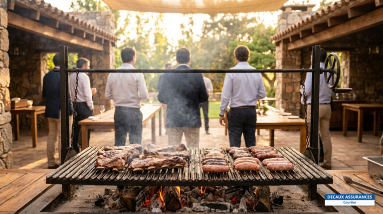 Asado uruguayen — côtes de bœuf et saucisses grillées sur une parrilla