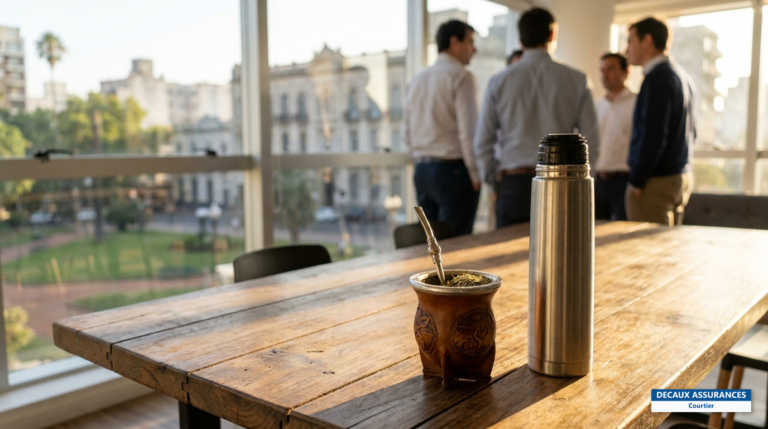 Mate uruguayen — calebasse et bombilla avec un thermos d'eau chaude