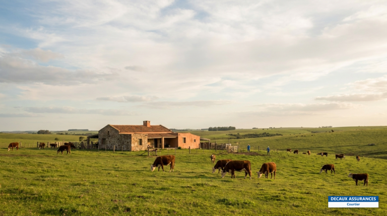 Estancia dans la pampa uruguayenne — bétail au pâturage et grand ciel ouvert