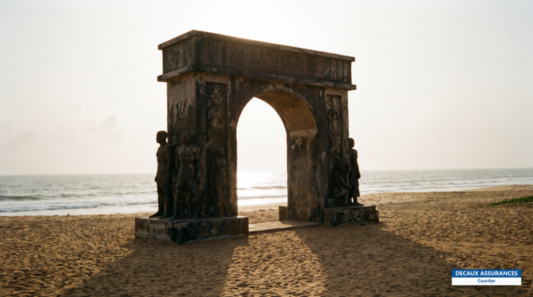 Porte du Non-Retour à Ouidah, Bénin — arche mémorielle face à l'océan Atlantique