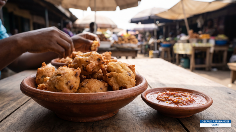 Ata (akara) béninois — beignets de haricot niébé frits servis avec une sauce pimentée